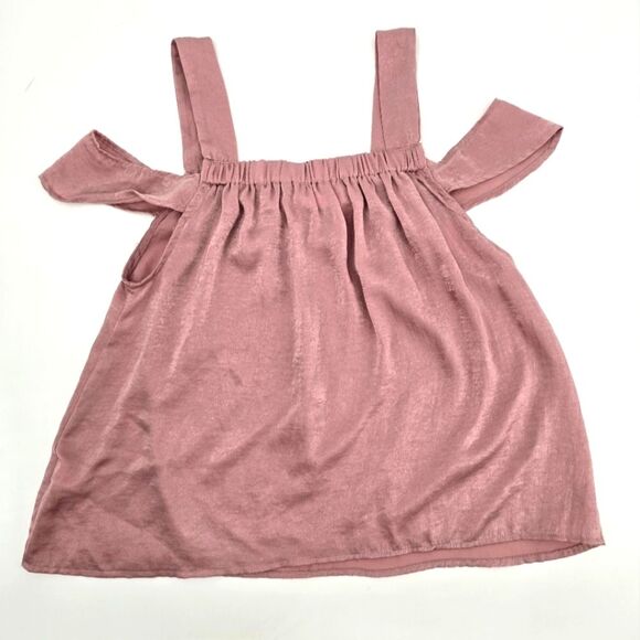 Everly Pink Cold Shoulder Top Blouse Size S - Picture 4 of 4